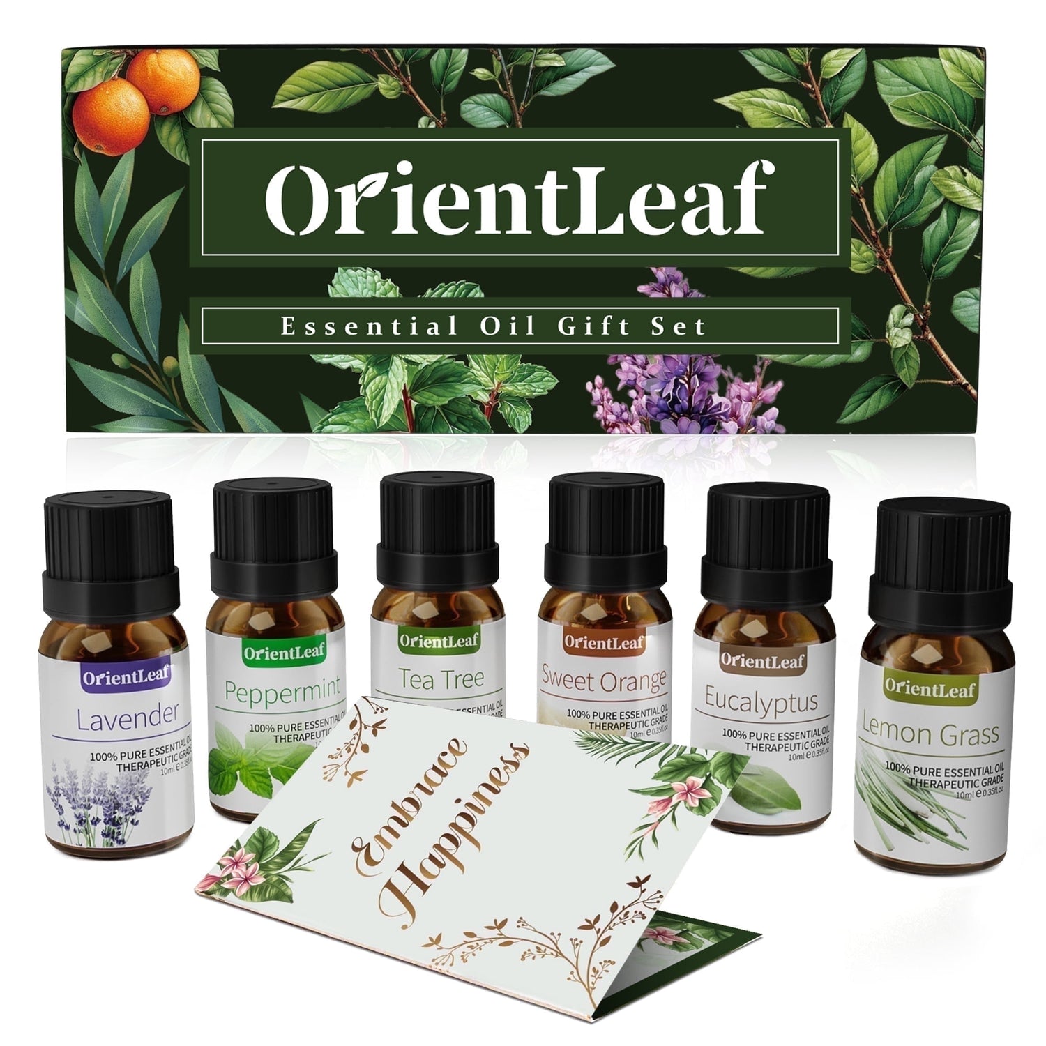 Essential Oils Set with Greeting Card, 100% Pure Essential Oil Gift Set for Essential Oil Diffuser, Aromatherapy, Sleep, Massage & DIY