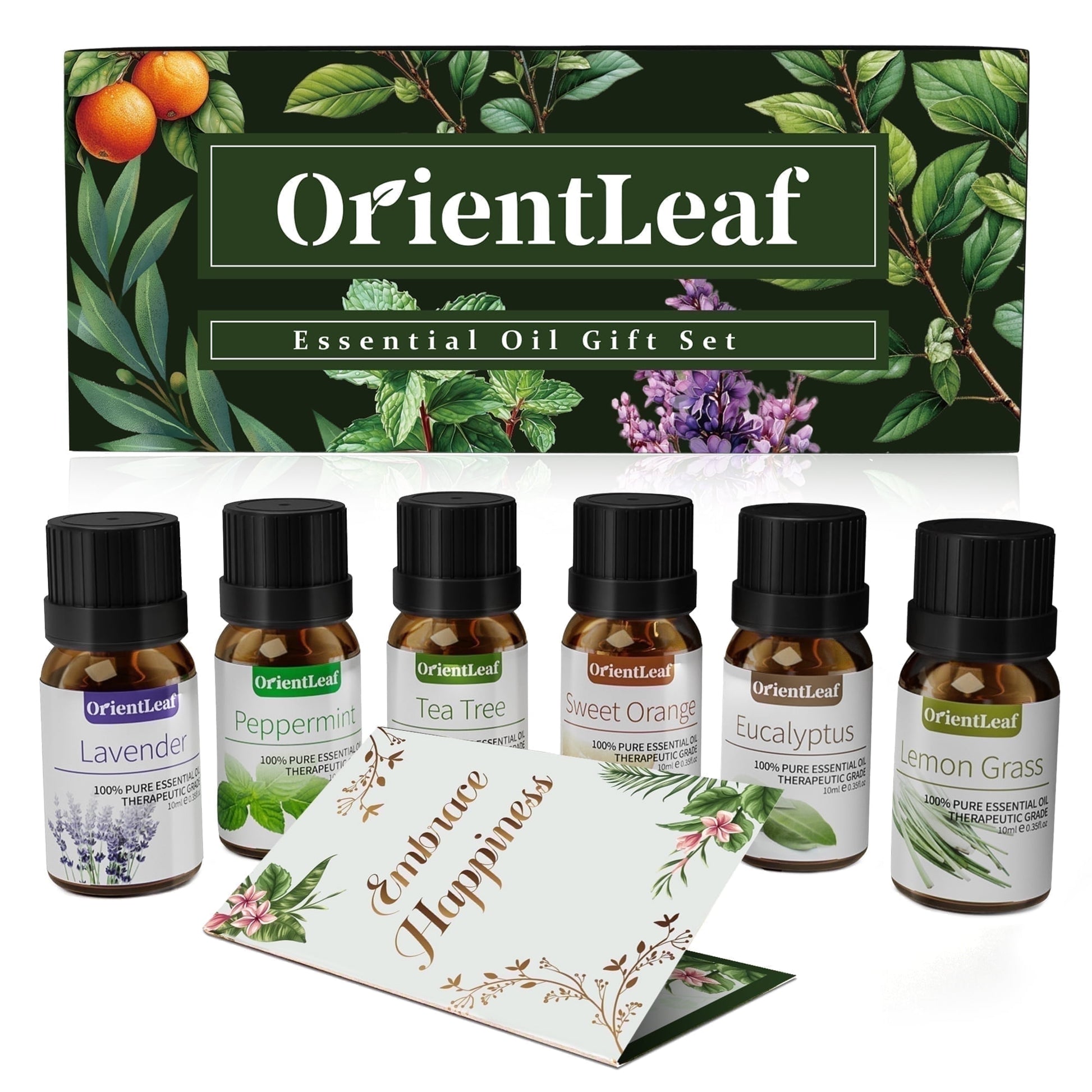 Essential Oils Set with Greeting Card, 100% Pure Essential Oil Gift Set for Essential Oil Diffuser, Aromatherapy, Sleep, Massage & DIY